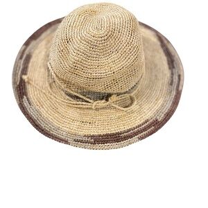 Tommy Bahama Elegant Beige and Brown Women's Woven Hat
